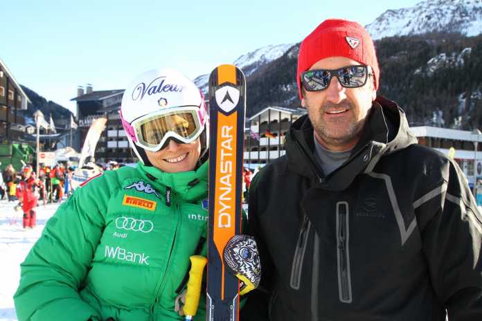 Nadia Fanchini insieme al service Rossignol Sbardellotto