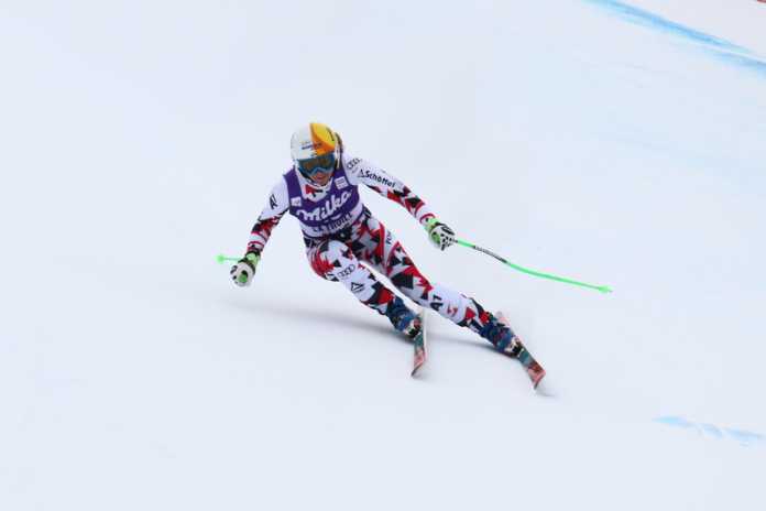 Cornelia Huetter in azione a La Thuile