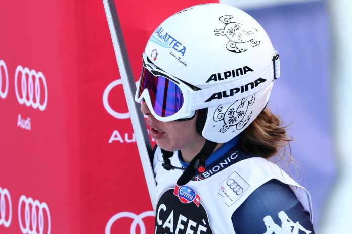 Francesca Marsaglia dopo il traguardo di La Thuile