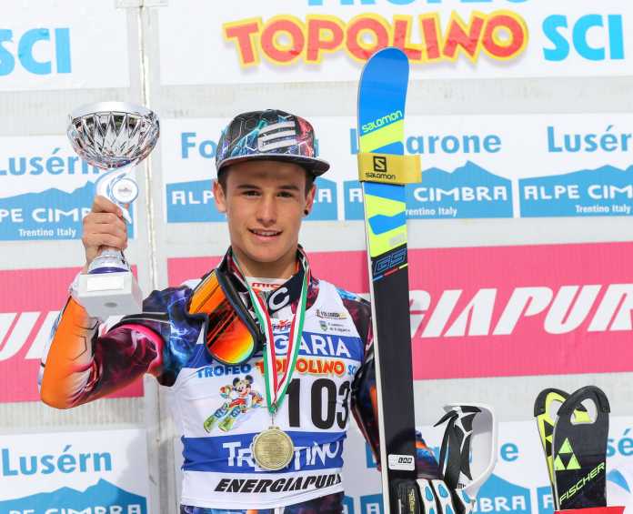 Francesco Colombi sul podio di Folgaria