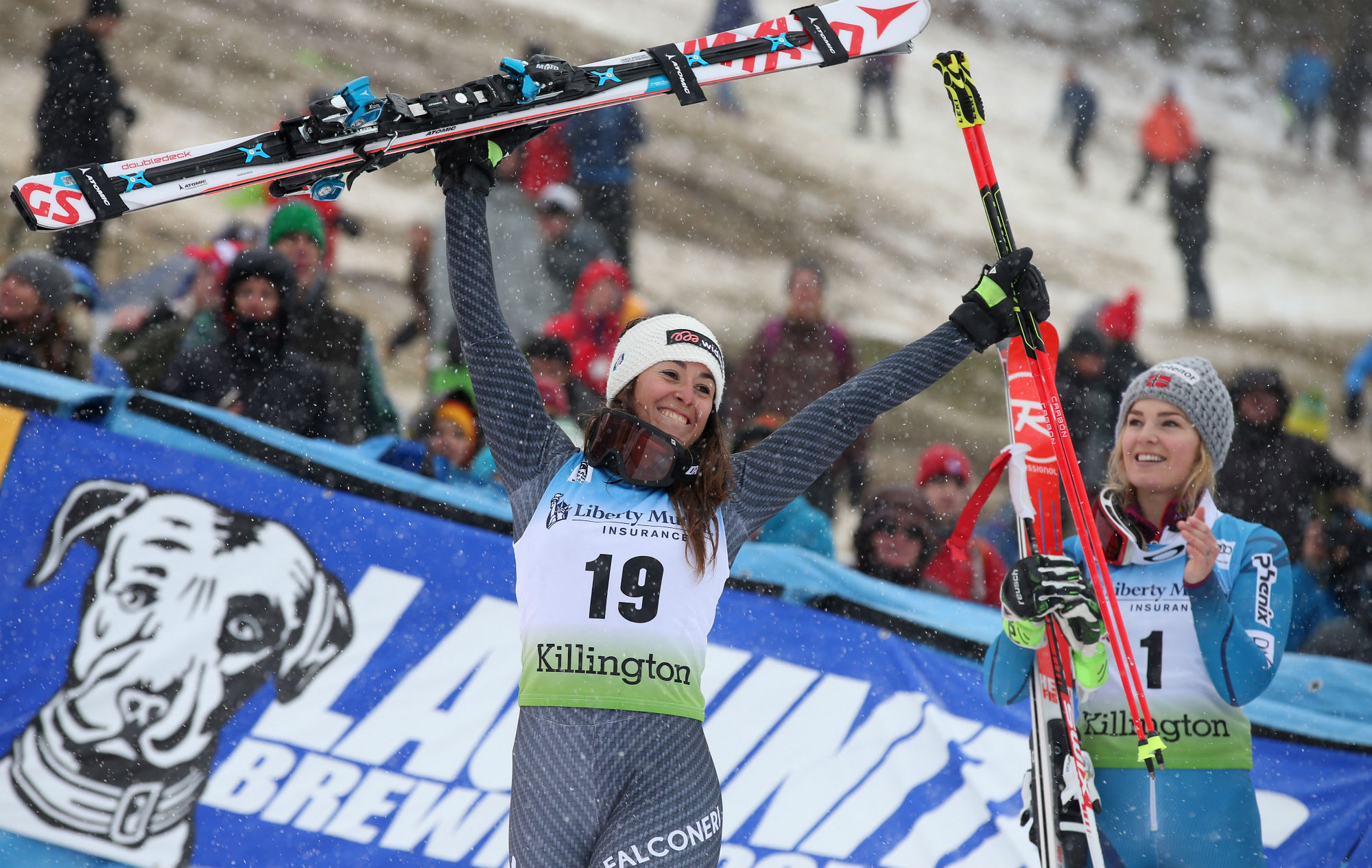 La gioia di Sofia Goggia: primo meritatissimo podio in Coppa del Mondo (@Gepa-Atomic)