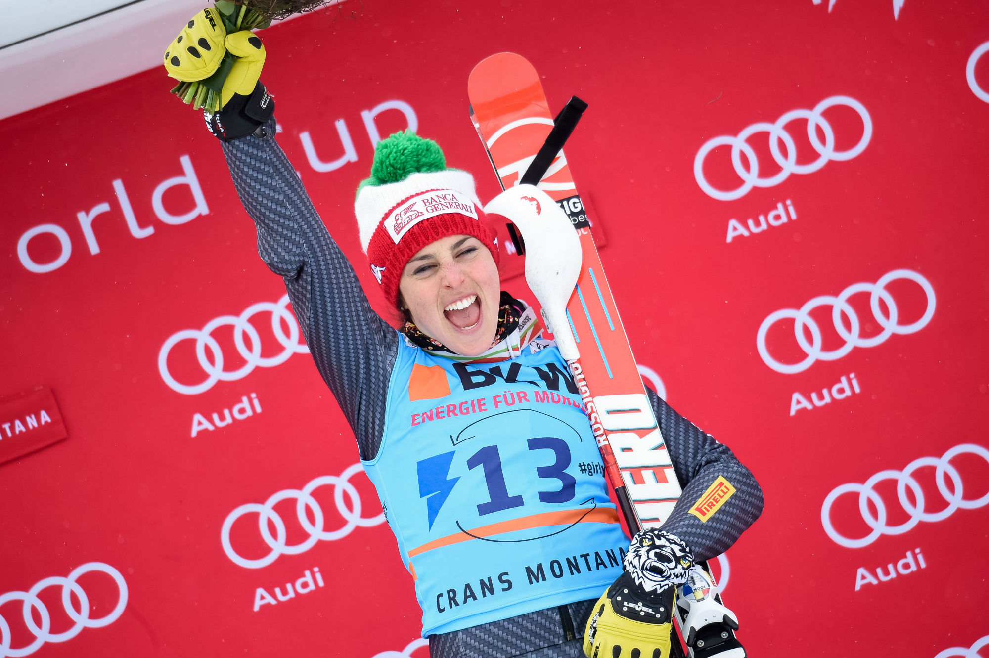 Federica Brignone in trionfo a Crans Montana (@Zoom agence)