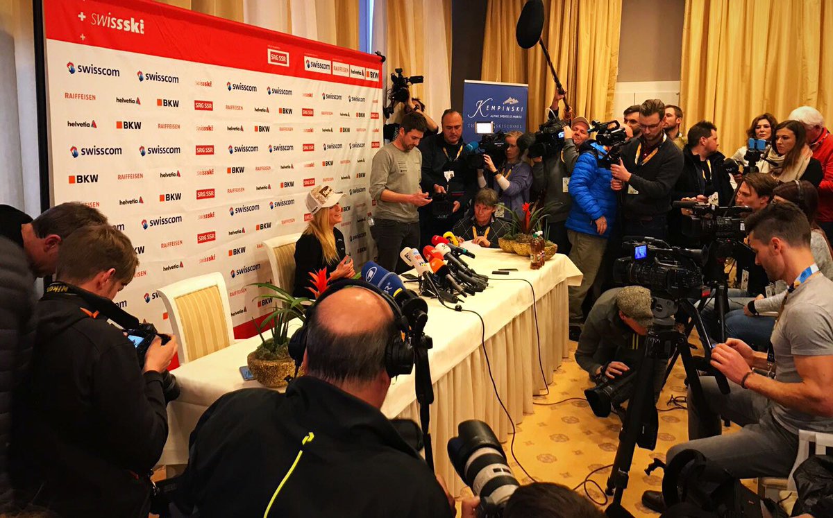 La conferenza stampa di Lara Gut a St. Moritz 