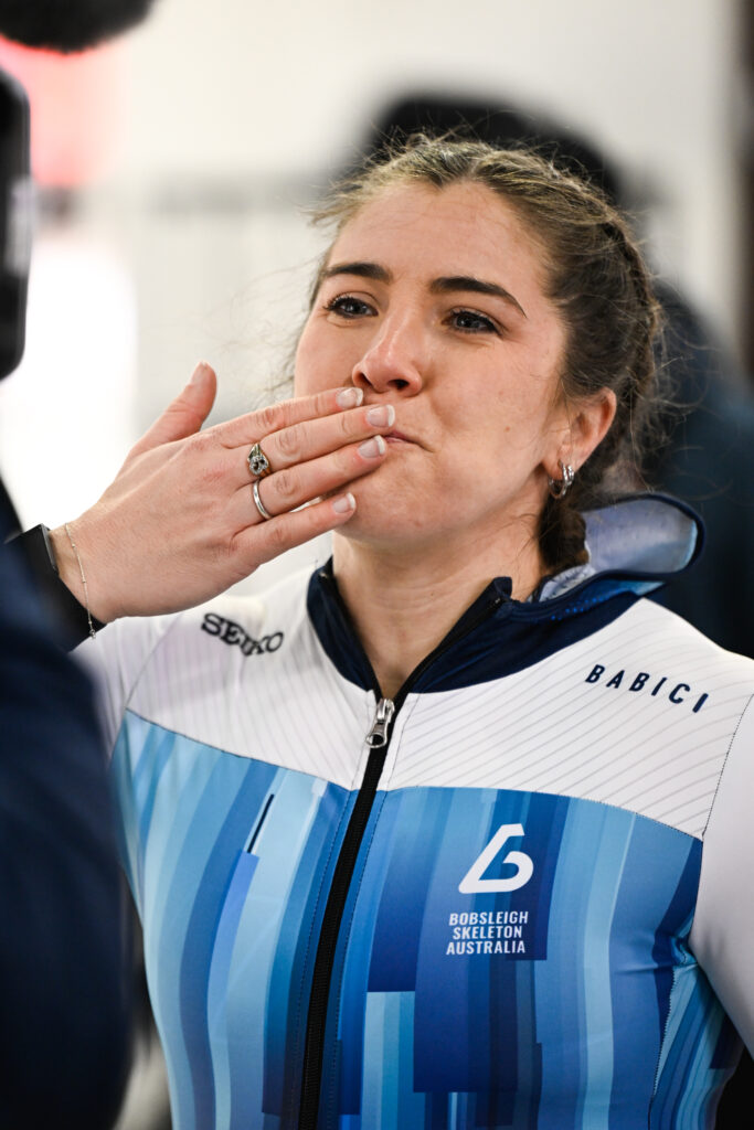 L'australiana Bree Walker, terza nel monobob femminile © IBSF · Viesturs Lacis