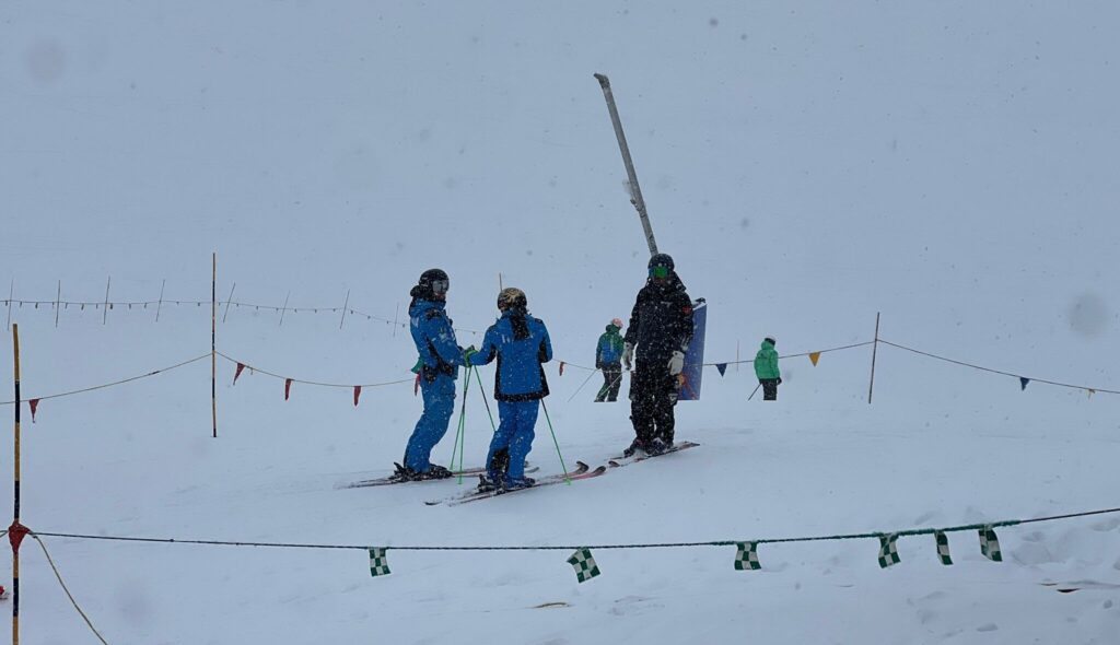 Brignone in allenamento ieri a  Courmayeur