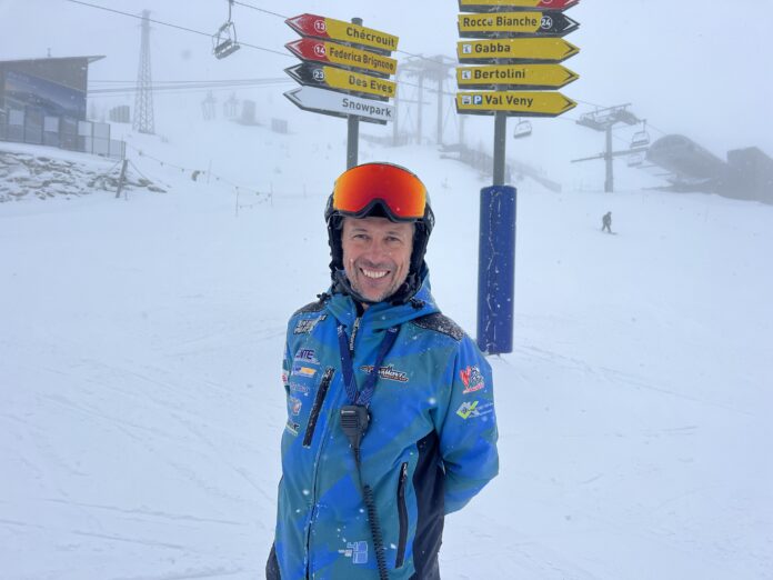 Luca Rossi sulle piste di Courmayeur, il 16 dicembre 2025