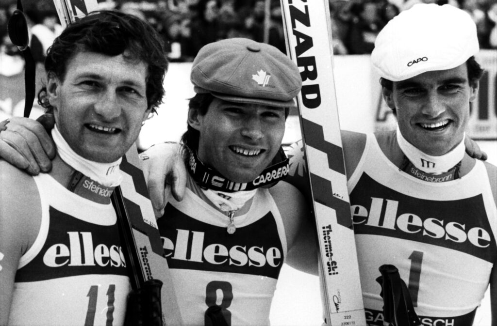 Franz Klammer, Steve Podborski ed Erwin Resch ©Pentaphoto 