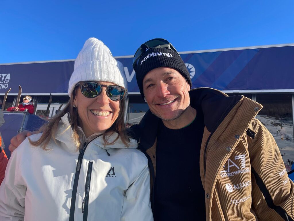 Deborah Compagnoni e Giorgio Rocca a Livigno, per la Coppa del Mondo sulla "Li Zeta"