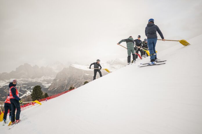 I lavori sulla Saslong, il 16 dicembre 2025 @ Saslong Classic Club