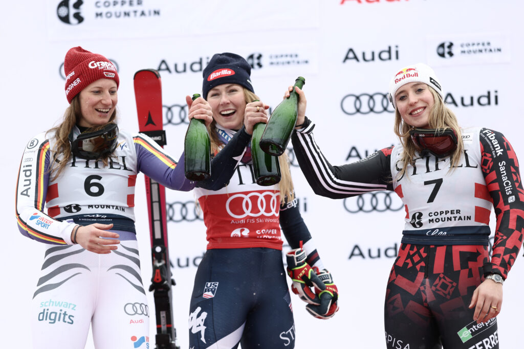 Lena Dürr, Mikaela Shiffrin e Lara Colturi a Copper Mountain ©Agence Zoom