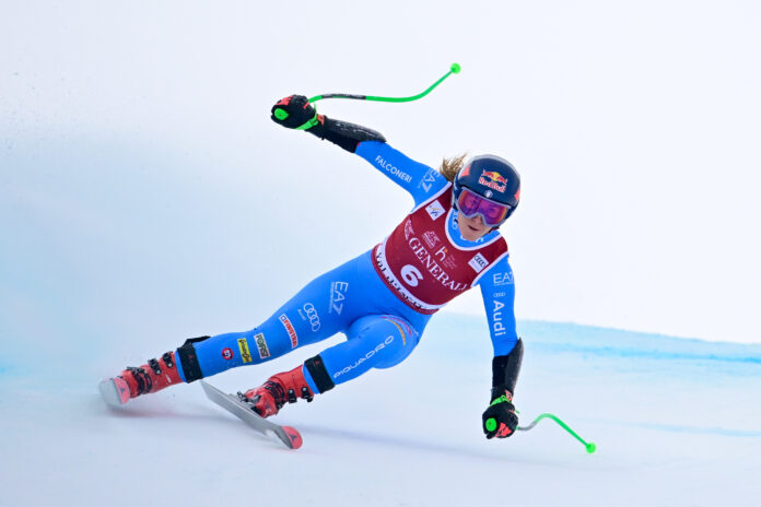 Sofia Goggia durante il superG della Val d'Isère, il 21 dicembre 2025 @ Agence Zoom