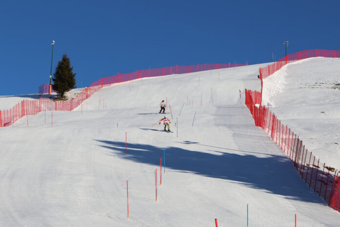 Uno dei pendii di Bielmonte preparati per gli allenamenti