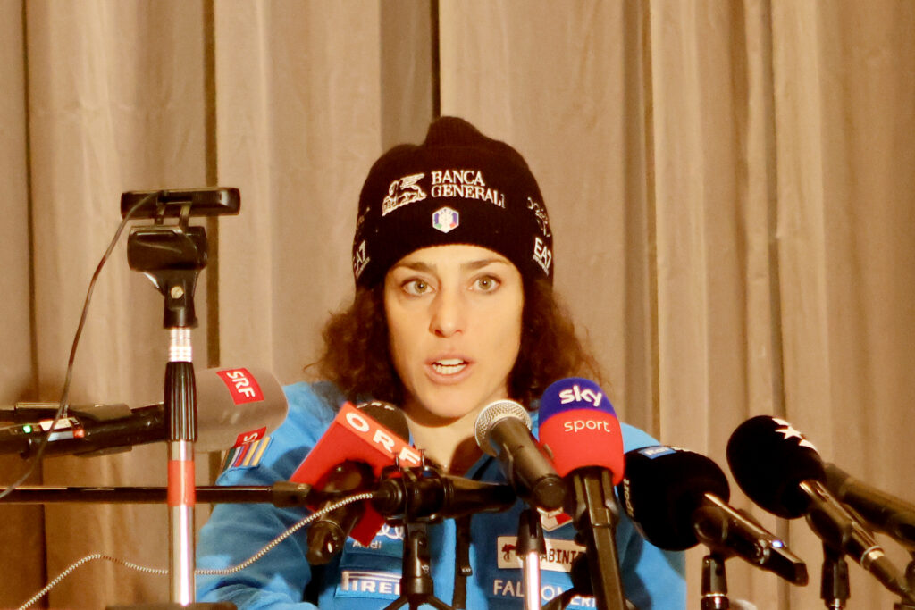 Federica Brignone in conferenza stampa