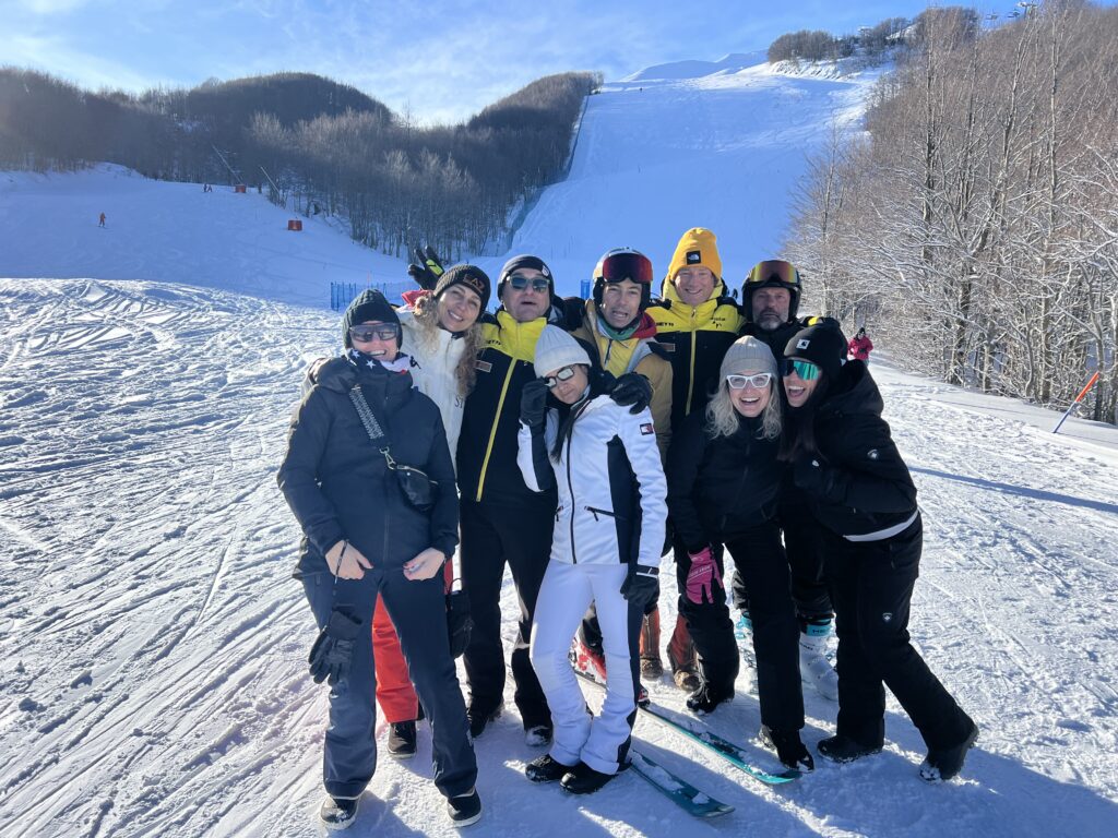 Alcuni genitori degli atleti del Val di Luce, al Corno alle Scale