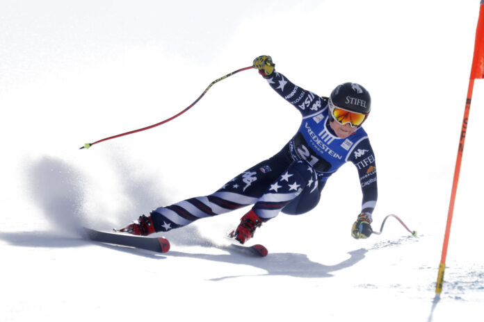 Breezy Johnson nel marzo 2026 in Val di Fassa @ Agence Zoom