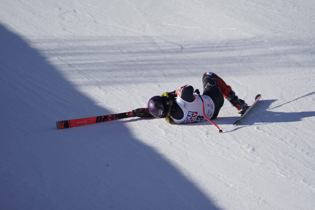 La caduta di Stefanie Fleckenstein in Val d'Isere @ Agence Zoom