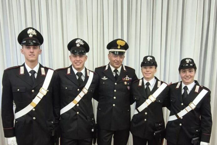 I quattro nuovi Carabinieri insieme a Davide Carrara